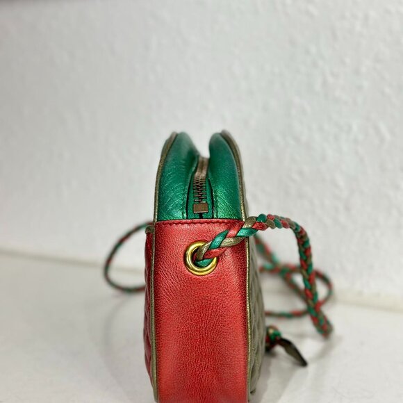 Gucci Red and Green Leather Shoulder Bag Crossbody - Picture 2 of 9